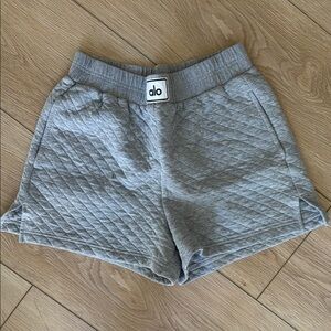 Alo Gray Quilted Shorts
